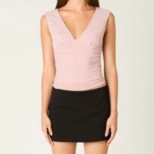 COMING SOON NEED A MINUTE PINK V NECK TOP